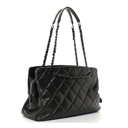 Chanel Caviar Quilted Timeless CC Shopping Tote Gray Dark Silver 2 of 9