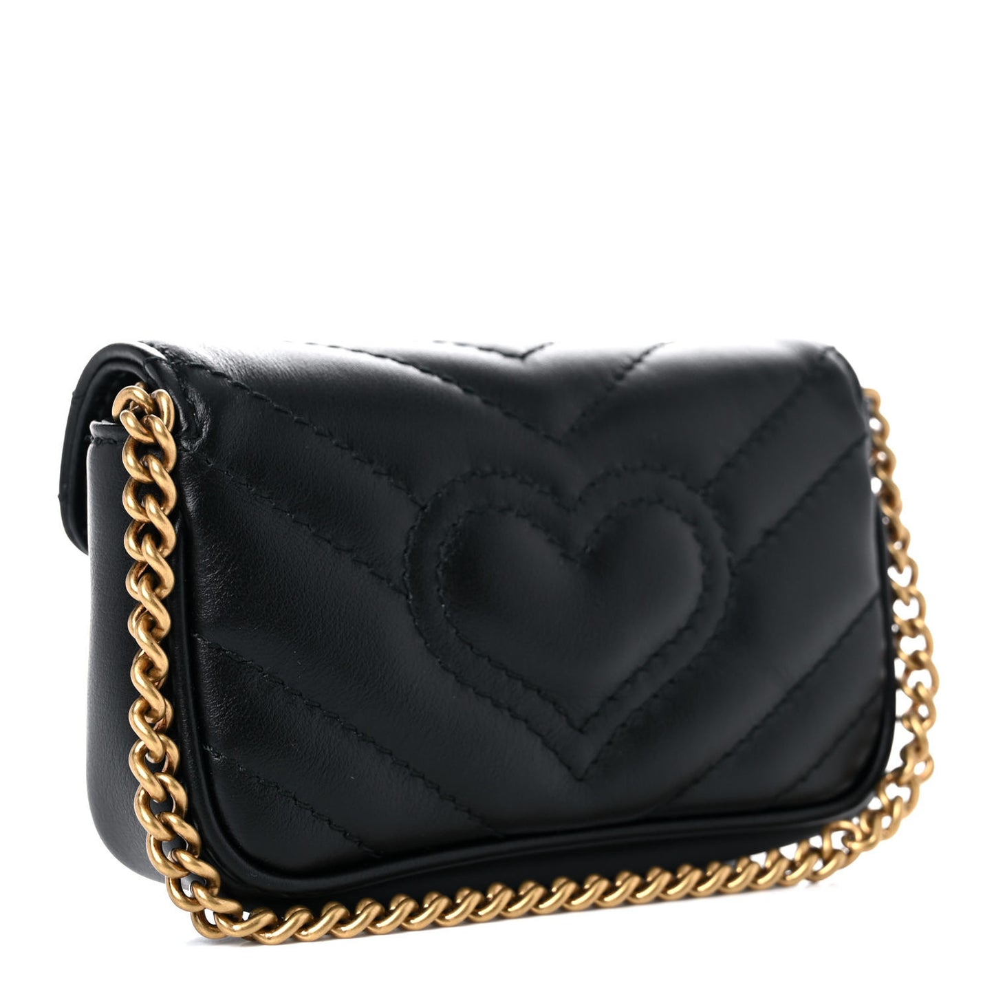 Calfskin Matelasse GG Marmont 2.0 Coin Purse On A Chain Black