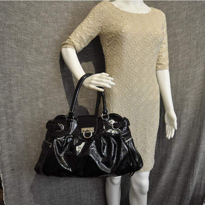 FASHIONPHILE SALVATOREFERRAGAMOPatentLeatherMarisaBlack 2 of 7