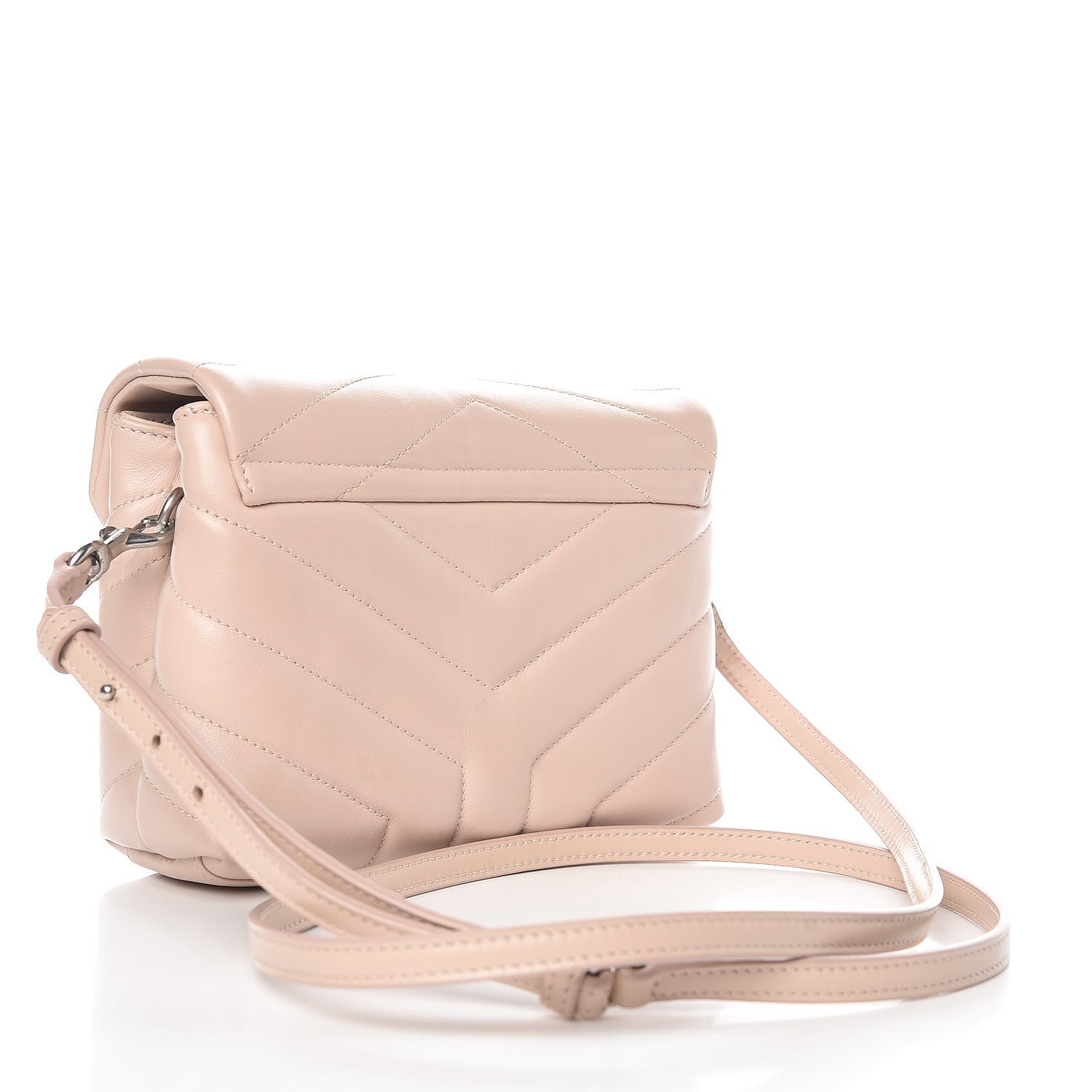 Saint Laurent Calfskin Y Quilted Monogram Toy Loulou Crossbody Bag Marble Pink 3 of 10