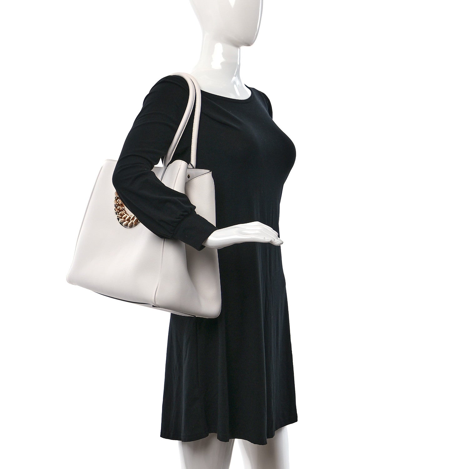 Versace Grained Calfskin La Medusa Chain Tote White 2 of 11