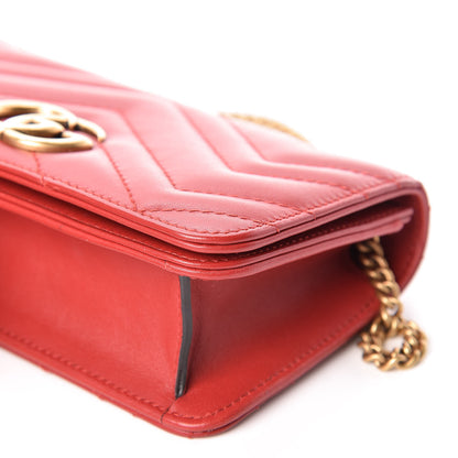 Gucci Calfskin Matelasse GG Marmont Mini Bag Hibiscus Red 6 of 11