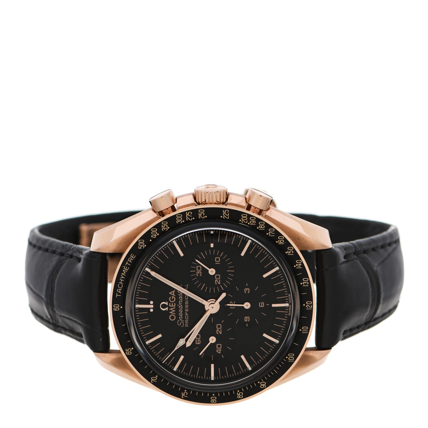 18K Sedna Gold Alligator 42mm Speedmaster Moonwatch Professional Chronograph Manual Winding Watch Black 310.63.42.50.01.001
