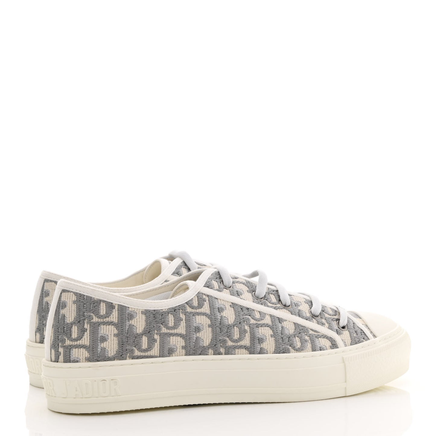 Canvas Oblique Walk'N'Dior Low Top Sneakers 40 Grey Stone