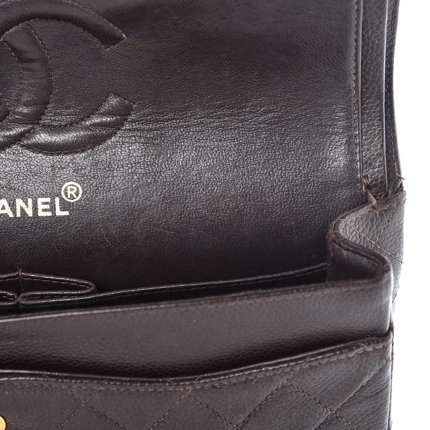 Chanel Caviar Quilted Medium Double Flap Brown 11 of 11