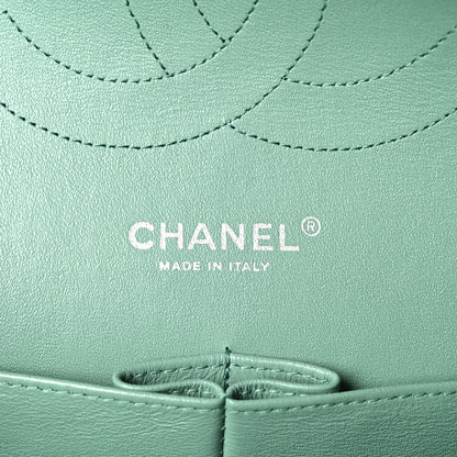 Chanel Lambskin Quilted Jumbo Double Flap Green 6 of 10