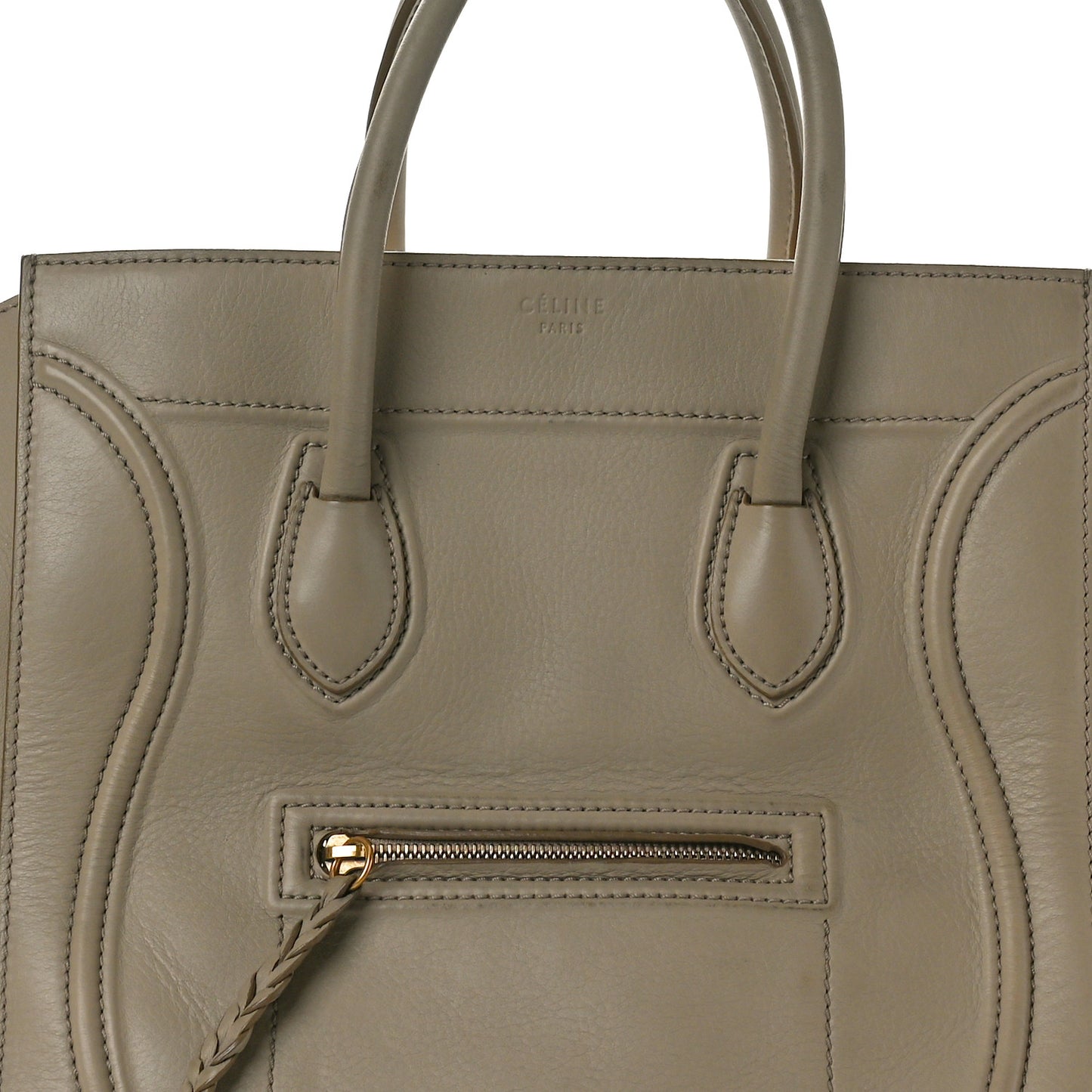 Supple Calfskin Medium Phantom Luggage Beige