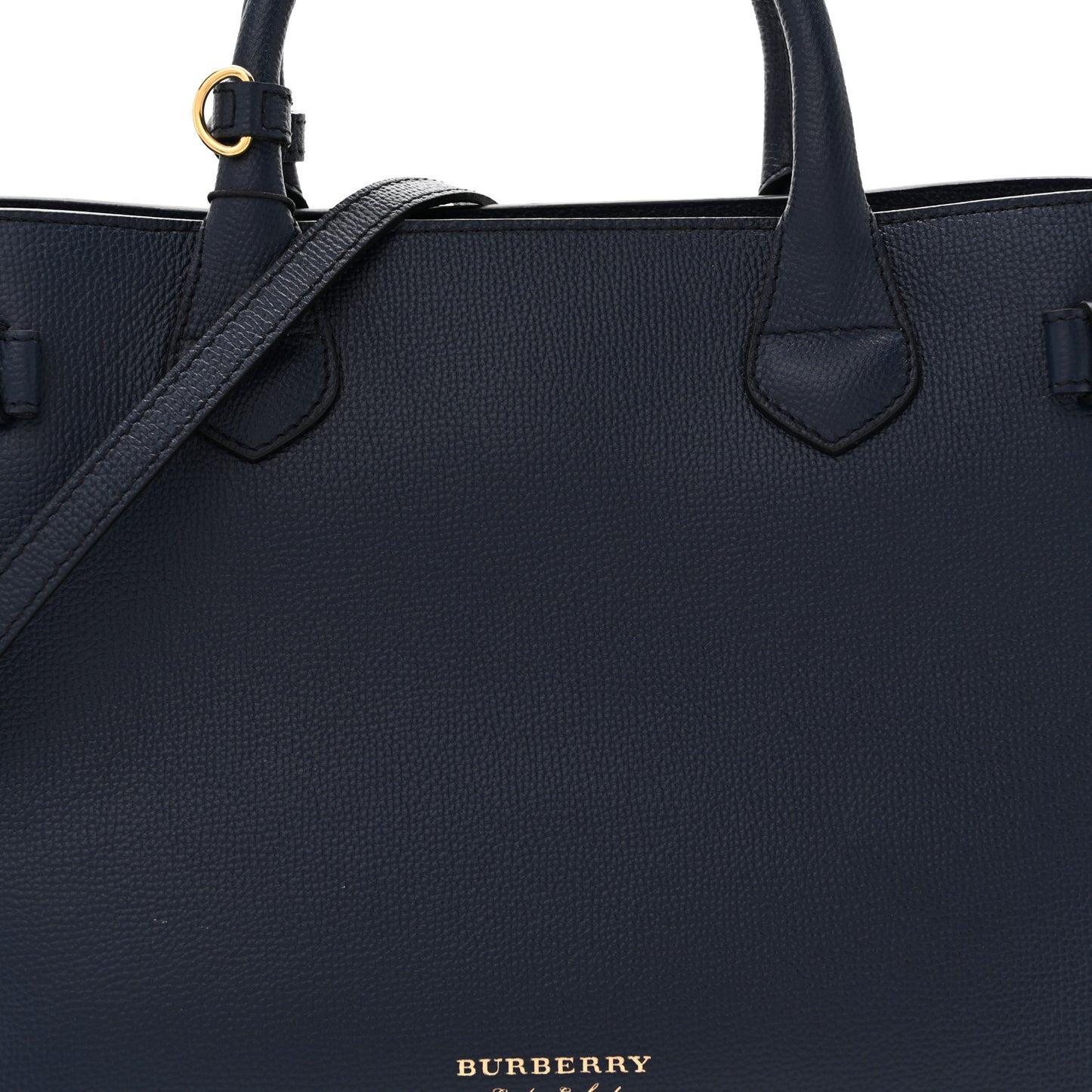 Derby Calfskin House Check Medium Banner Tote Ink Blue