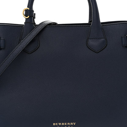 Burberry Derby Calfskin House Check Medium Banner Tote Ink Blue 8 of 13