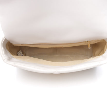 Chanel Goatskin Quilted Large 19 Flap White 4 of 9