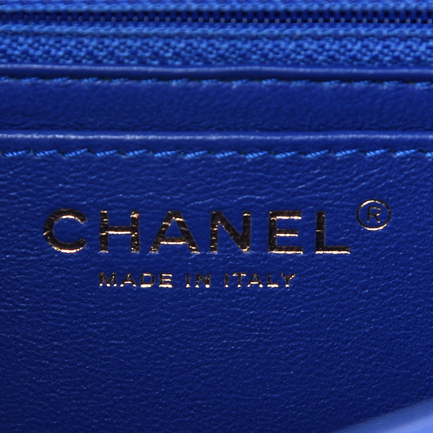 Lambskin Chevron Quilted Mini Rectangular Flap Blue