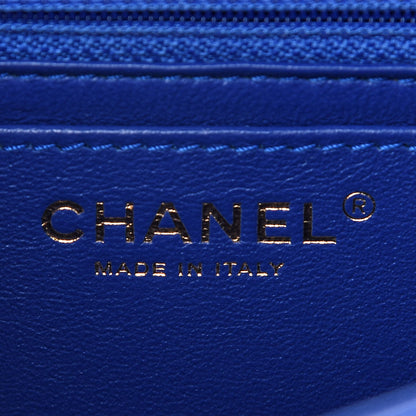 Chanel Lambskin Chevron Quilted Mini Rectangular Flap Blue 6 of 9