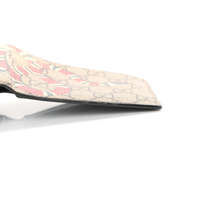 Gucci GG Supreme Monogram Selleria Calfskin Kingsnake Nice Bi-Fold Wallet Beige Ebony Multicolor Black 12 of 12