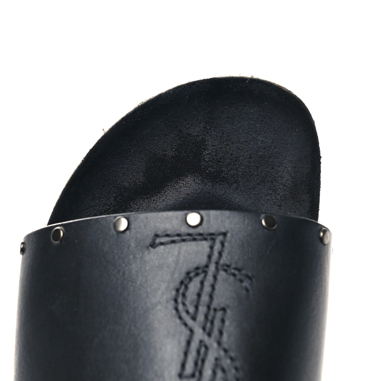 Saint Laurent Calfskin Studded Mens Jimmy Slides 42 Black 10 of 11