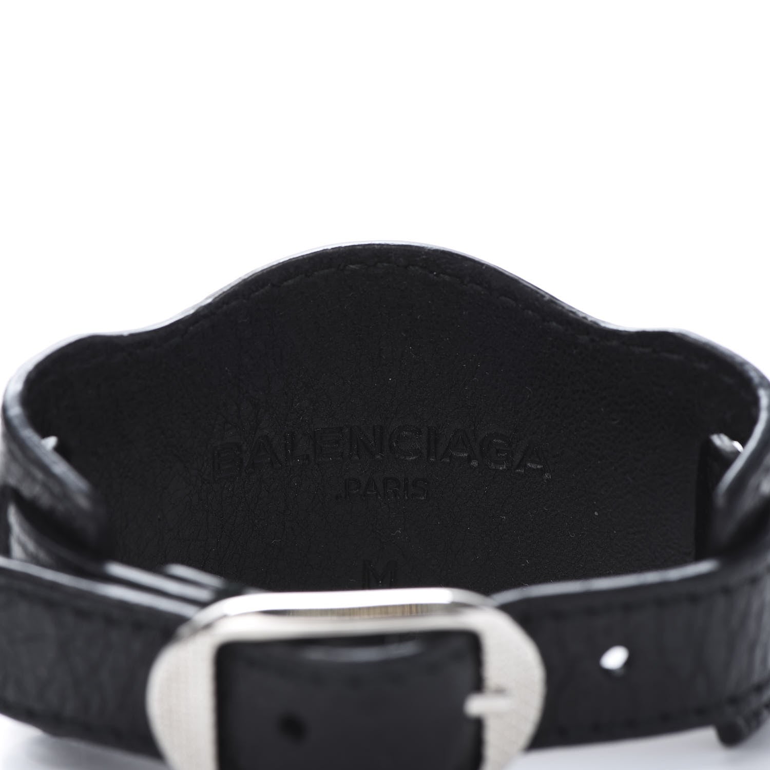 Balenciaga Agneau Arena Giant 12 Silver M Bracelet Black 4 of 5