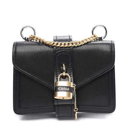 Chloe Shiny Goatskin Calfskin Aby Chain Shoulder Bag Black 1 of 11