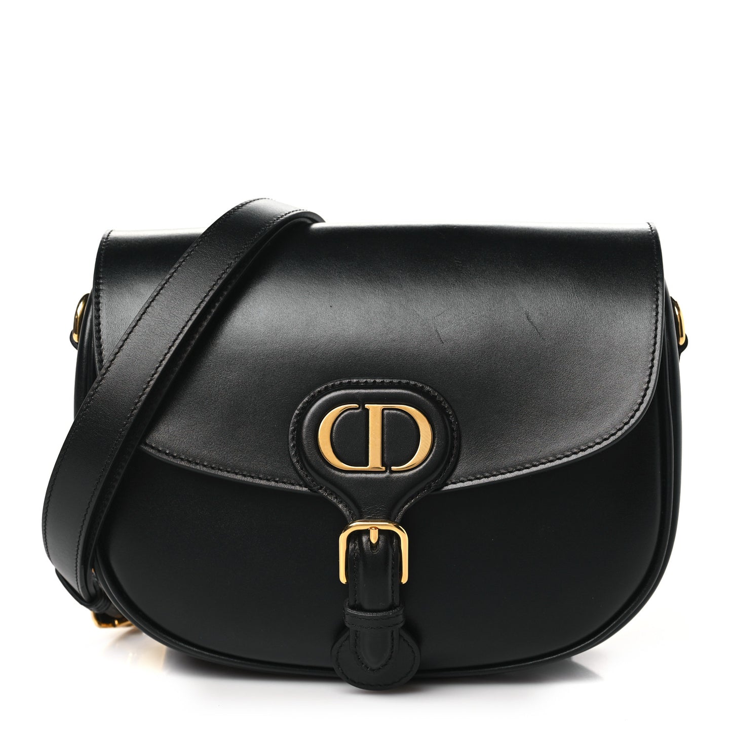 Box Calfskin Medium Bobby Flap Black