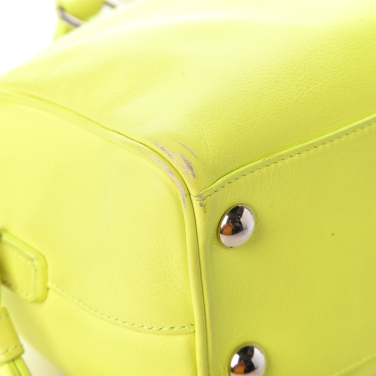 Saint Laurent Calfskin Classic Baby Duffle Neon Yellow 10 of 13