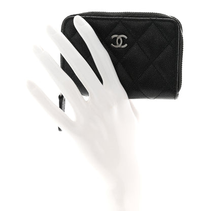 Chanel Iridescent Caviar Quilted Zip Coin Purse Black 2 of 8