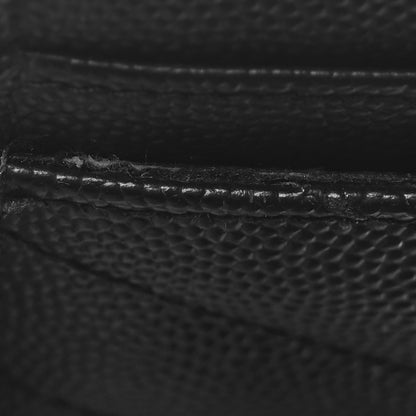 Saint Laurent Grain De Poudre Matelasse Chevron Monochrome Monogram Credit Card Case Black 8 of 8