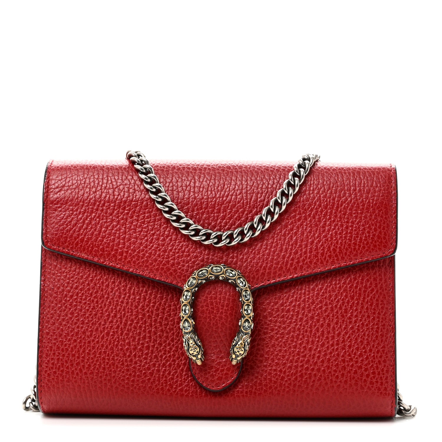 Gucci Calfskin Mini Dionysus Chain Wallet Hibiscus Red 1 of 9