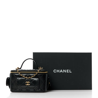 Chanel Lambskin Quilted Polly Pocket East West Top Vanity With Chain Black 12 of 12