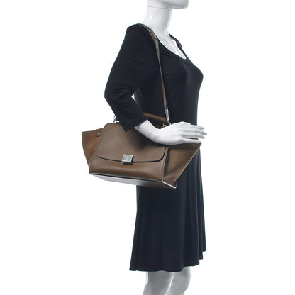 Celine Drummed Calfskin Suede Small Trapeze Moss Green 2 of 6