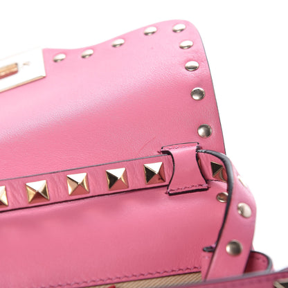 Valentino Garavani Vitello Mini Rockstud Flap Saddle Crossbody Bag Ninphea 7 of 10