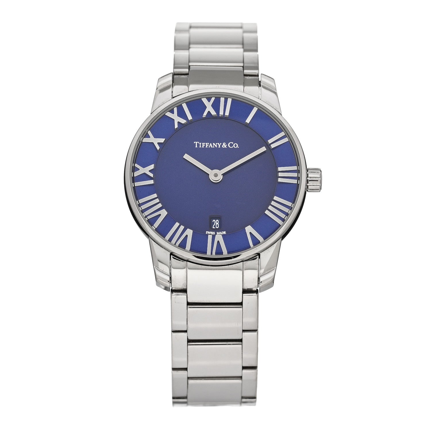 Tiffany Stainless Steel 29mm Atlas 2-Hand Quartz Watch Blue Azure 1 of 5
