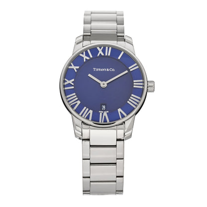 Tiffany Stainless Steel 29mm Atlas 2-Hand Quartz Watch Blue Azure 1 of 5