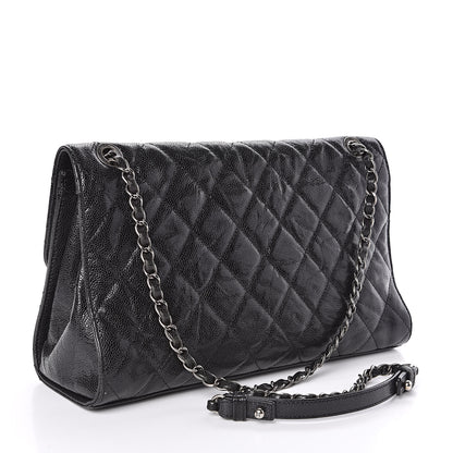 Chanel Crumpled Grained Calfskin Jumbo CC Crave Flap Black 3 of 12