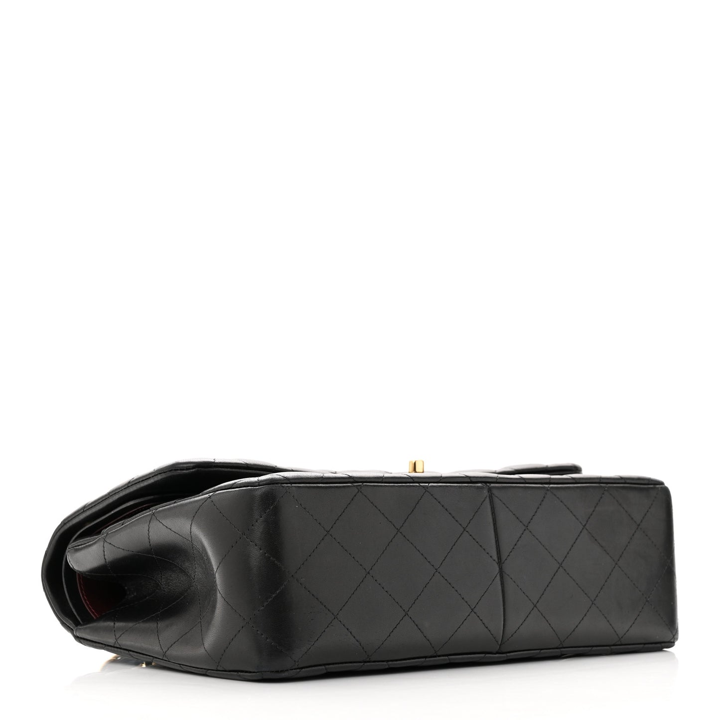 Lambskin Quilted Jumbo Double Flap Black