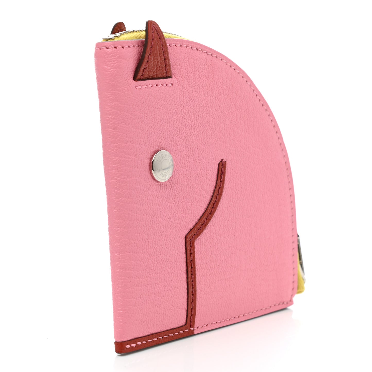 Chevre Mysore Paddock Change Purse Rose Confetti Brique