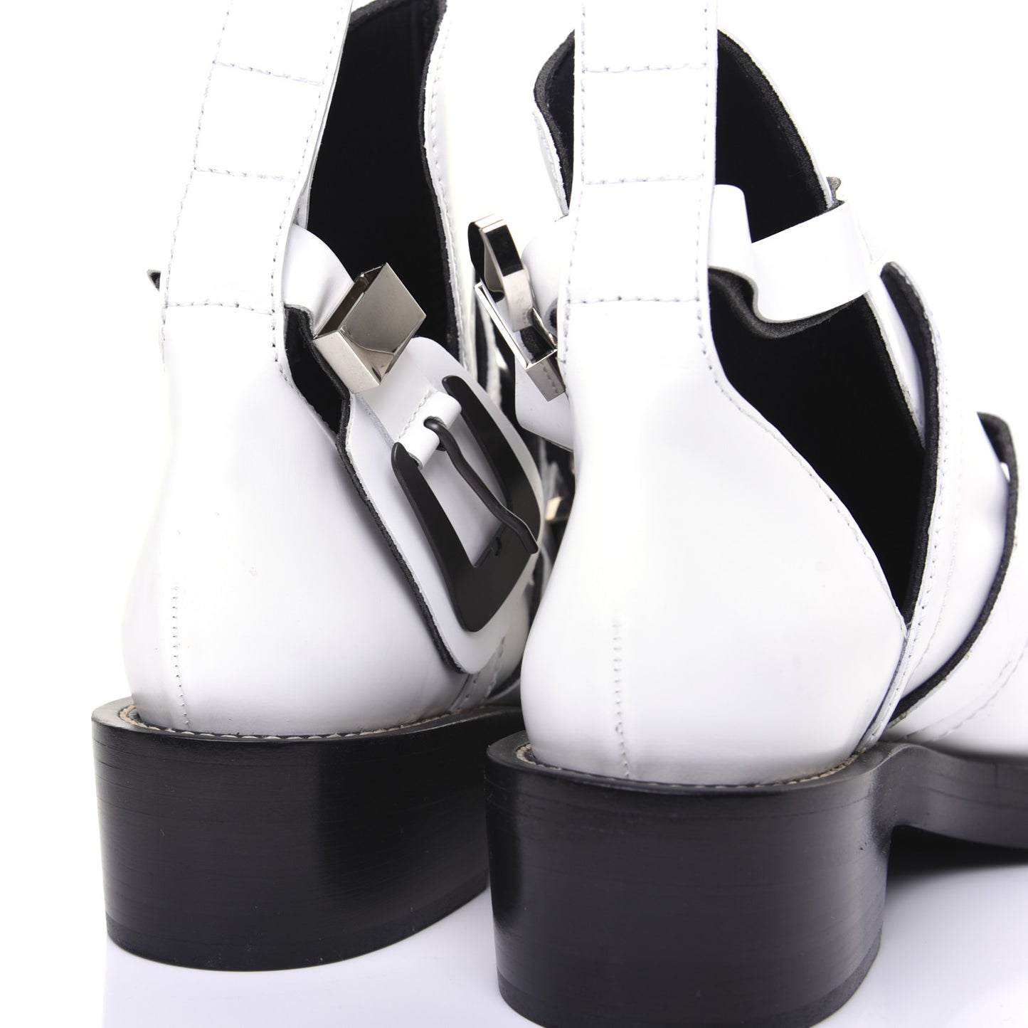 Brushed Calfskin Ceinture Ankle Boots 42 White