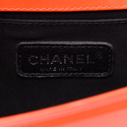 Chanel Patent Calfskin Quilted Medium Plexiglass Boy Flap Orange 6 of 15