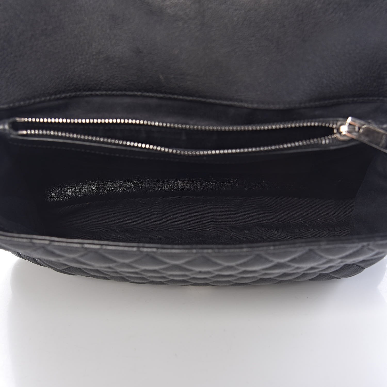 Saint Laurent Calfskin Mixed Matelasse Triquilt Large Monogram Envelope Satchel Black White 7 of 11