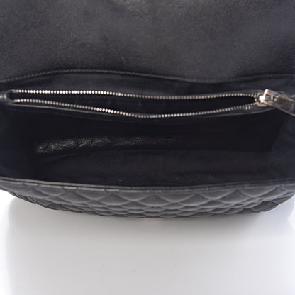 Saint Laurent Calfskin Mixed Matelasse Triquilt Large Monogram Envelope Satchel Black White 7 of 11