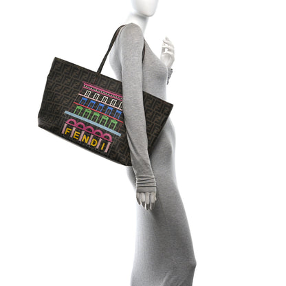 Fendi Zucca Spalmati Print Large Roll Tote Tobacco Multicolor 2 of 11