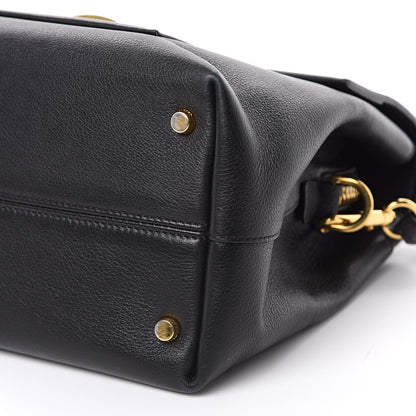 Tom Ford Calfskin Medium Leonica Padlock Satchel Bag Black 9 of 13