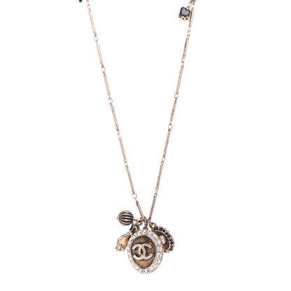 Chanel Crystal Enamel CC Charms Necklace Gold 1 of 6
