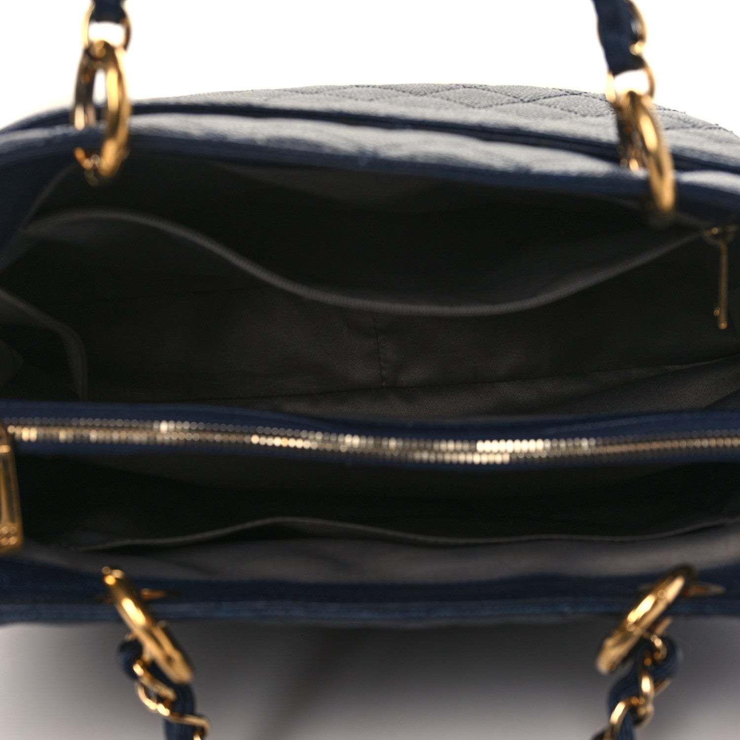 Chanel Caviar Quilted Grand Shopping Tote GST Dark Navy Blue 5 of 11