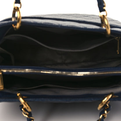 Chanel Caviar Quilted Grand Shopping Tote GST Dark Navy Blue 5 of 11