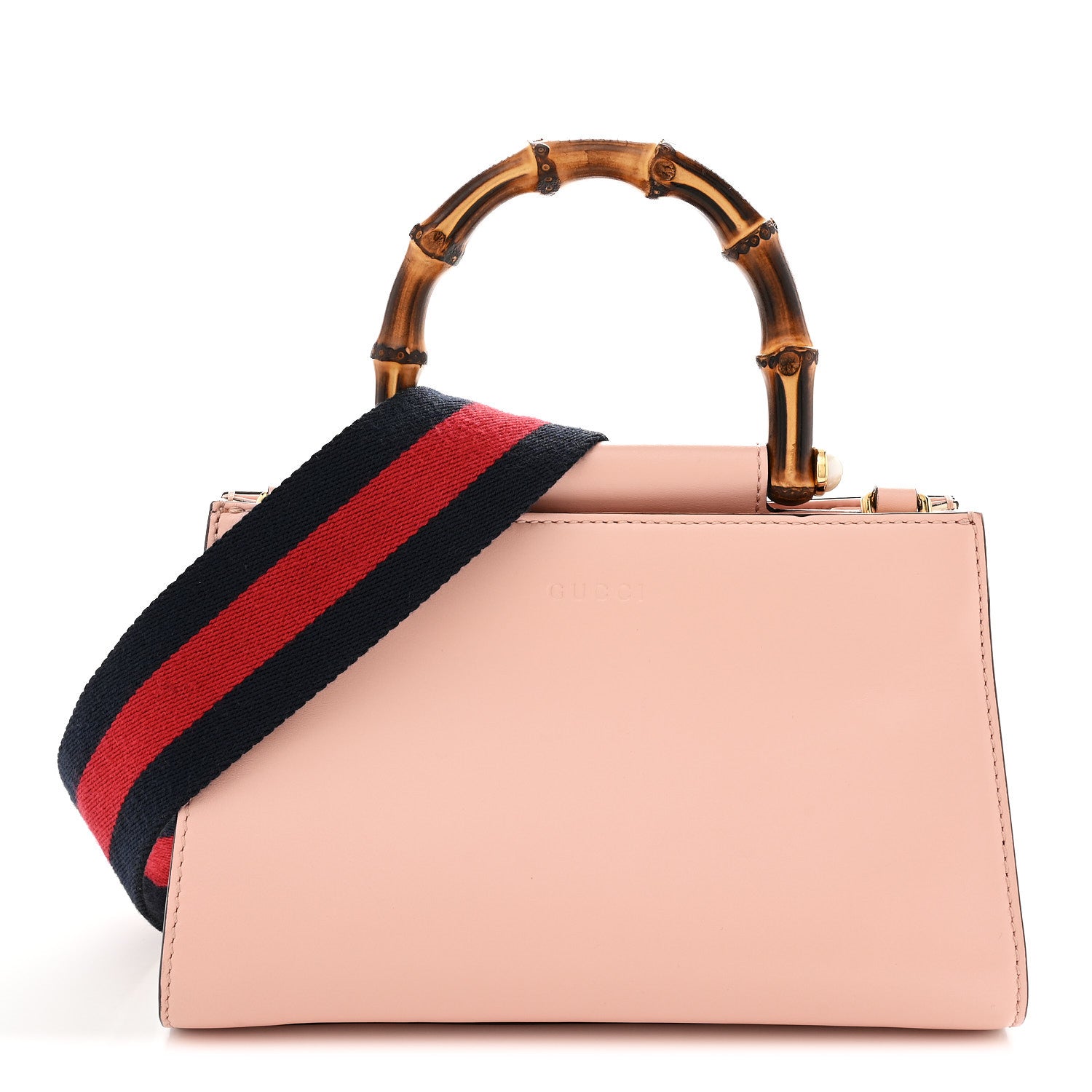 Gucci Nappa Bamboo Web Mini Nymphaea Top Handle Bag Perfect Pink Mystic White 1 of 11