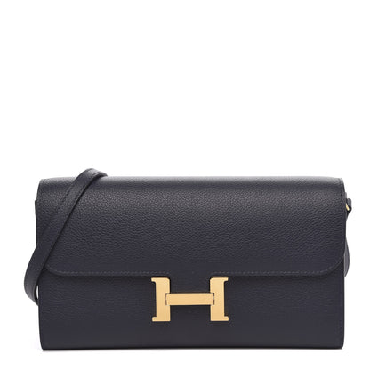 Hermes Evercolor Constance Wallet To Go Bleu Nuit 1 of 9