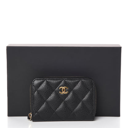 Chanel Caviar Quilted Zip Coin Purse Black 8 of 8