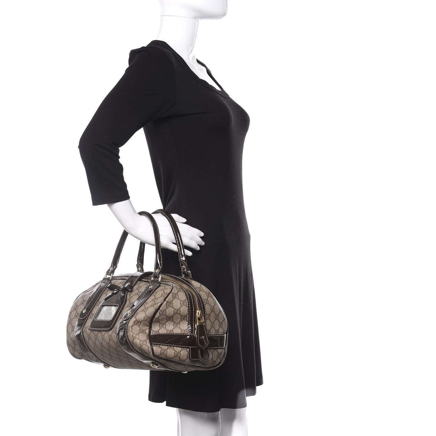 GG Plus Boston Vanity Bag Brown