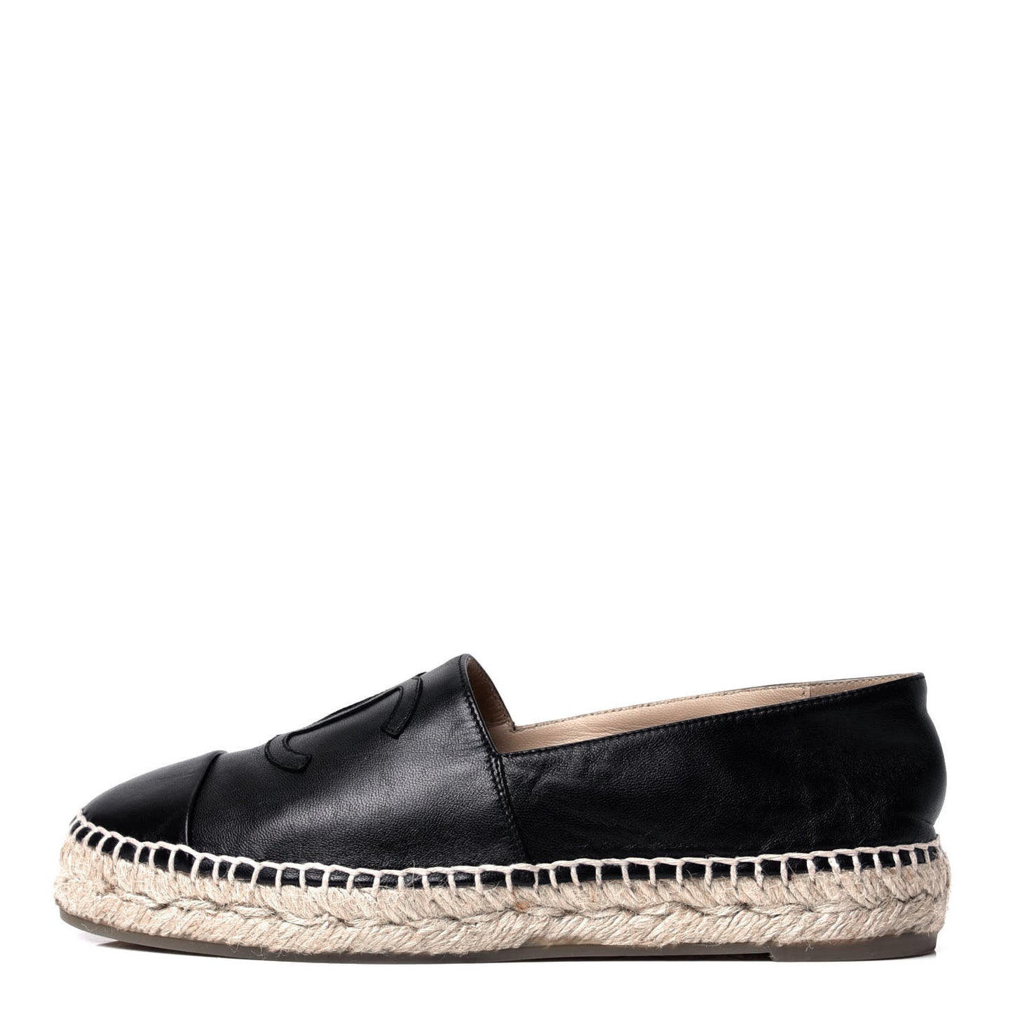 Lambskin CC Espadrilles 37 Black