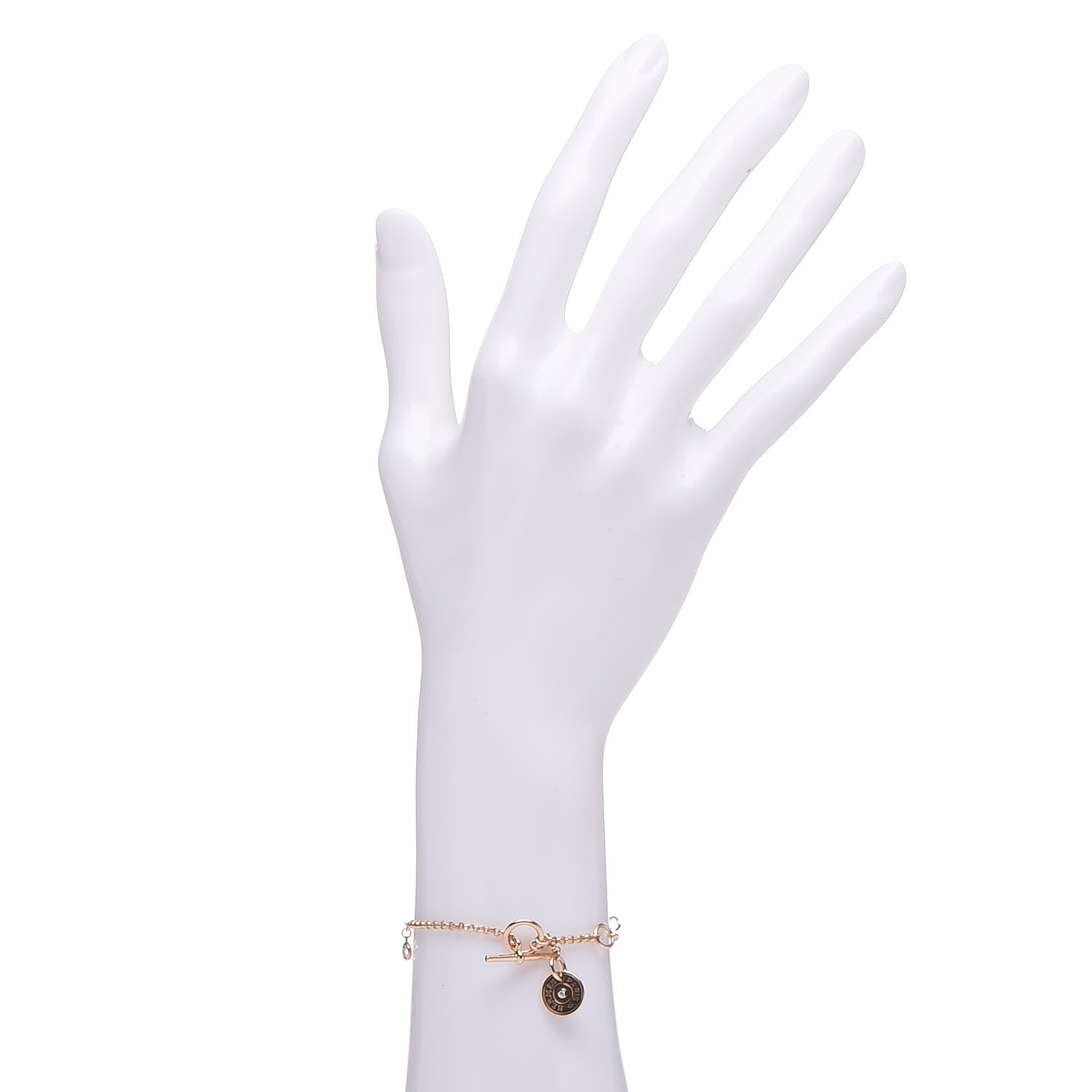 Hermes 18K Rose Gold Diamond Gambade Bracelet SH 2 of 11