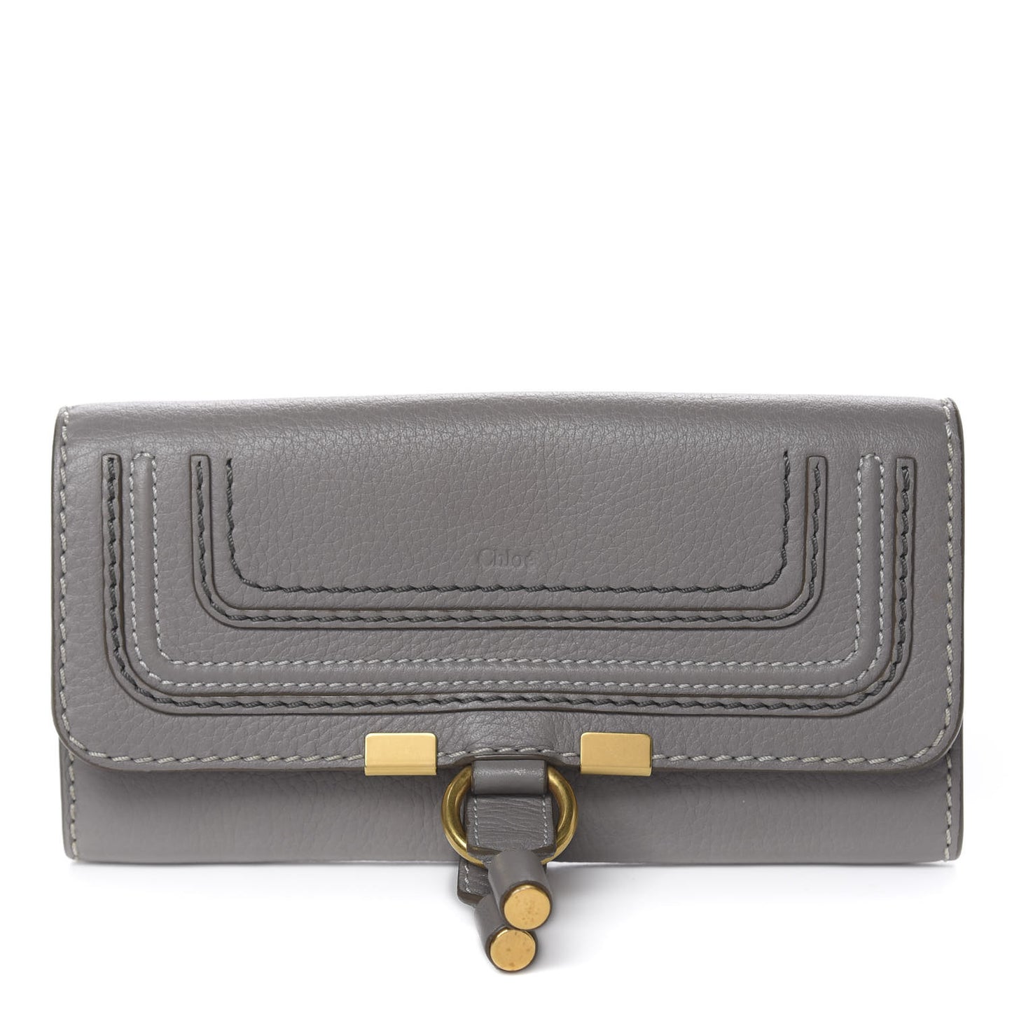 Calfskin Marcie Continental Flap Wallet Cashmere Grey