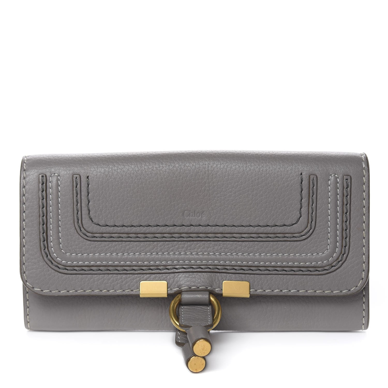 Chloe Calfskin Marcie Continental Flap Wallet Cashmere Grey 1 of 9